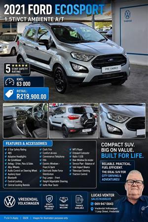 2021 Ford Ecosport 1. 5TiVCT AMBIENT AUTO
