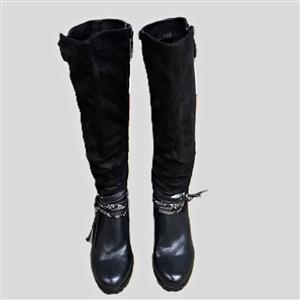 Black Knee-High Block Heel Boots – Size UK/SA 5 (EU38)