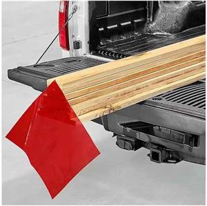 Red oversize abnormal load flags for trucks