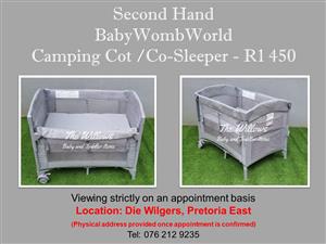 Second Hand BabyWombWorld  Camping Cot /Co-Sleeper 