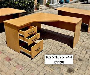 OFFICE LSHAPE DESK WITH DRAWERS