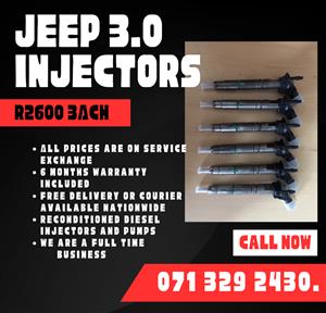 JEEP 3.0 INJECTORS FOR SALE WITH WARRANTY 