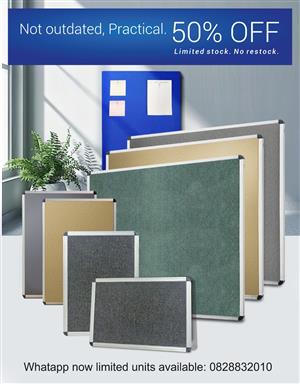 Whiteboards, bulletin boards, chalkboards