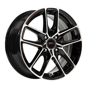 13″ A-Line Tusk 4/100 Black Machine Face Alloy wheels