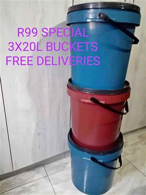 R99 FREE DELIVERIES 3X20L BUCKETS
