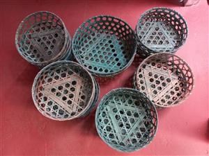 Beautiful Hand Crafted Open Weave Bamboo Baskets 