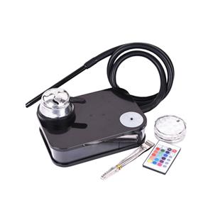 Hookah Shisha Hot Box - LED Lights - Tong - Pipes & Remote - Black
