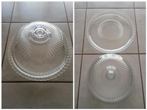 Vintage 32cm Luminarc glass patisserie cake/cheese plate & dome.