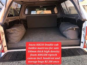 Bakkie Mattress with headrest and storage bags