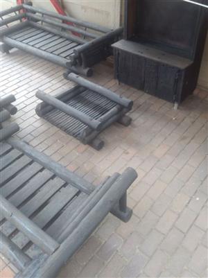 Indoor Outdoor Patio - 4 Piece Couch Set Plus Free Sleeperwood Display Cabinet