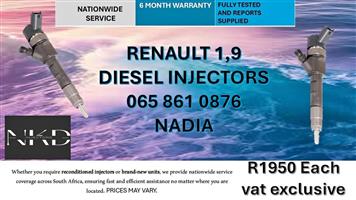 RENAULT 1,9 DIESEL INJECTORS FOR SALE -RECONDITIONED AND NEW