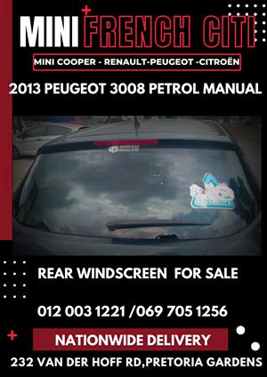 2013 peugeot 3008 rear windscreen for sale