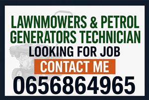 Lawnmower and generator machanic looking for job