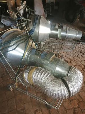 Industrial blowers and washing machines and a polisher