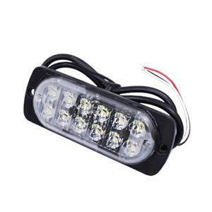 Universal Body or Grille Mount Strobe Light - White (11x4cm)