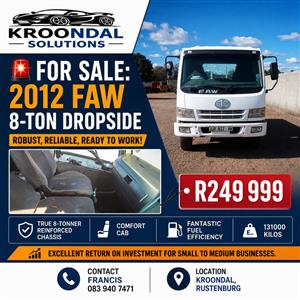 2012 FAW 8 ton drop-side truck