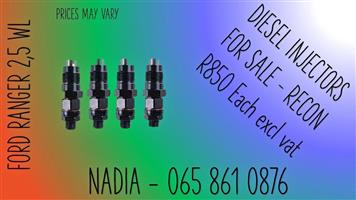 FORD RANGER YD 25 DIESEL INJECTORSFOR SALE WE SELL ON EXCHANGE OR RECON