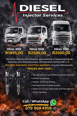 HINO TRUCK 300/500 &700 INJECTOR SERVICES