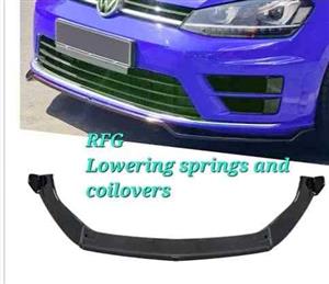Golf 7, 7 Gti ,7.5, 7.5 Gti   gloss black 1 piece gloss black front spoiler
