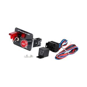 Racing Spec Switch Panel with Single Toggle & Engine Start Button (Carbon Fibre Pattern)