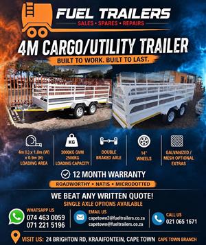 4 meter dbl axle utility Trailer/ Cargo Trailer