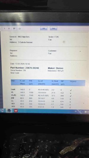Diesel injectors testing.