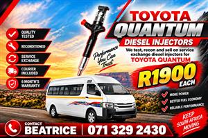 TOYOTA QUANTUM INJECTORS FOR SALE WITH WARRANTY 