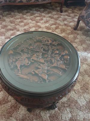 Antique chinese table with 4 side tables