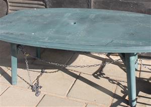 Green patio table S050720E #Rosettenvillepawnshop