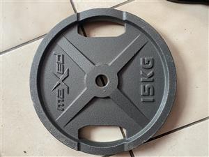 2 x 15kg Plates and Barbell