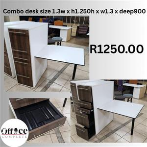 Combo desk with high pedestal on SPECIAL NOW!