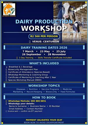 Certified Cattle & Dairy production workshops