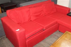 Red L-Shape couch S049373A #Rosettenvillepawnshop