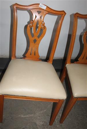 White and brown dining chair S049951A #Rosettenvillepawnshop