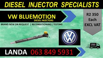 VOLKSWAGEN BLUEMOTION DIESEL INJECTORS FOR SALE OR RECON WITH WARRANTY 