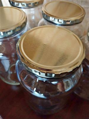 1L glass jars with gold lids