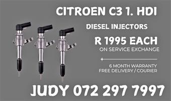 Citroen C3 1.4 HDI Diesel Injectors for sale on service exchange or to recon