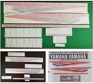 Yamaha 15 two stroke outboard motor stickers decals kits