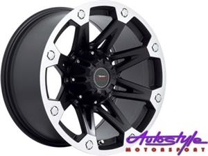 17″ A-Line Hazard 6/139 STBKML Alloy Wheels