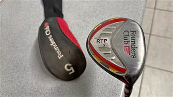 Beautiful Founders Club RTP 5 Fairway wood. 19deg. Regular shaft, incl cover