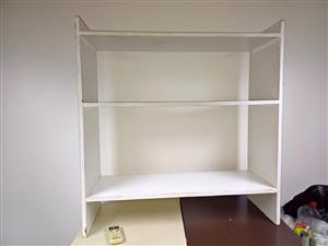 White wooden bookshelf