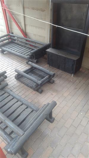 4 Piece Couch Set Plus Sleeperwood Drinks/Display Cabinet Add Gazebo 