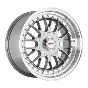 17″ A-Line Solo 4/100 & 4/114 Super Silver Machine lip Alloy Wheels with Chrome Rivets
