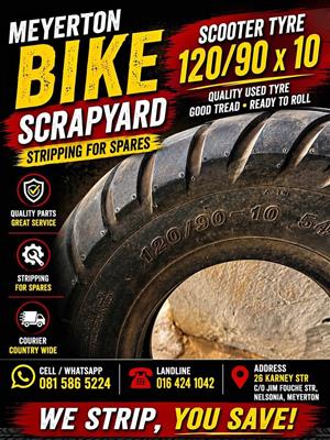 Tyre 120/90 x 10.  