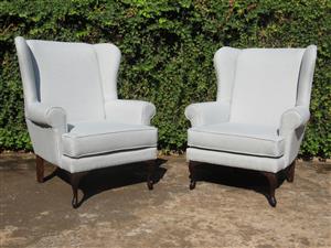 Pair of Vintage Wingback Chairs - SKU 1923