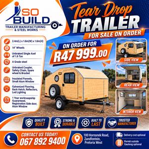 Tear Drop Trailer for sale on order