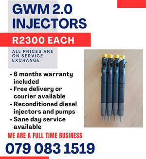 GWM 2.0 INJECTORS FOR SALE WITH WARRANTY 