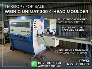 Weinig Unimat 300 4-Head Moulder (Fully Reconditioned) + 4 Cutter Blocks