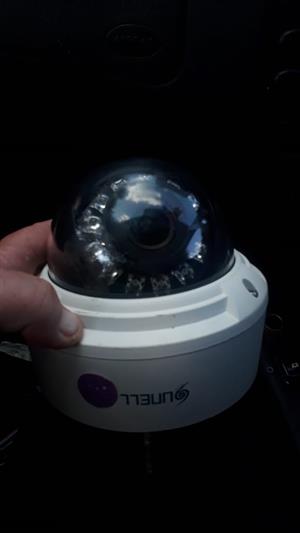 IP security cameras 2 big ones and a smaller 1