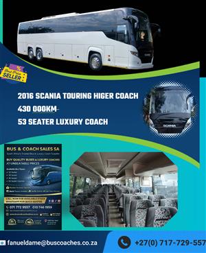 2016 SCANIA TOURING HIGER 53 SEATER LUXURY COACH WITH TOILET 